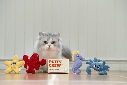 4 Pack Interactive Catnip Cat Plush Toy, Ocean Theme Set, 5'', for All Breed Size Cats (4 in 1) - Image 5