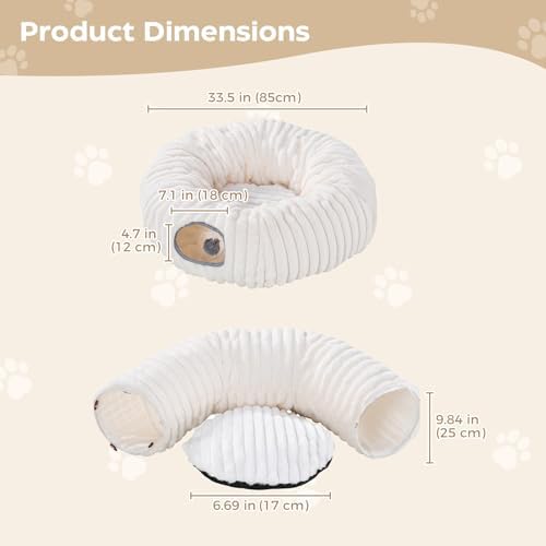 Avont Cat Tunnel Bed for Indoor Cats, Beige - Image 6