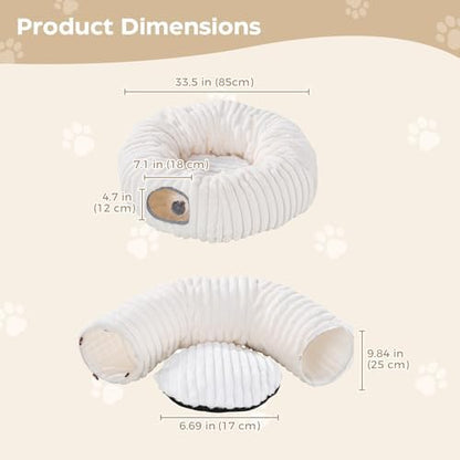 Avont Cat Tunnel Bed for Indoor Cats, Beige - Image 6