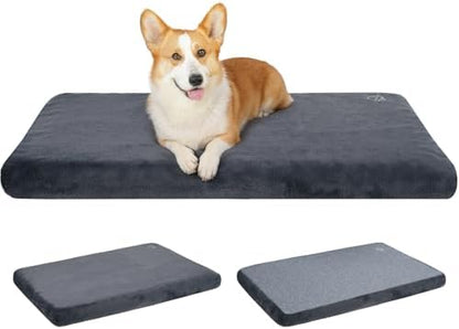 EMPSIGN Dog Bed Mat Crate Pad Mattress, Ultra Soft Pet Kennel, Grey, M by EMPSIGN