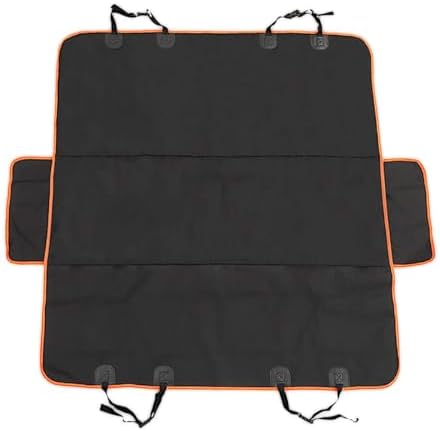 smilfuy Pets Dog Car Seat Cover for Back Seat, Waterproof Scratchproof Car Seat Protector with Side Flaps, 600D Soft Nonslip Dog Hammock, Dog Backseat Cover Universal for Car Truck SUV, Orange by smilfuy