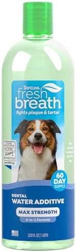 TropiClean Fresh Breath Max Strength Water Additive, Teeth Cleaning, 33.8oz by TropiClean