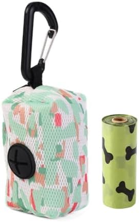 Soft Mesh Design Dog Poop Bag Holder for Leash with Carabiner Clip by LZSOMPK
