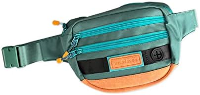 Wilderdog Utility Fanny Pack stores Treats, Balls, Keys in 3 Pockets with adjustable strap and Poop Bag dispenser (Evergreen) - Image 2