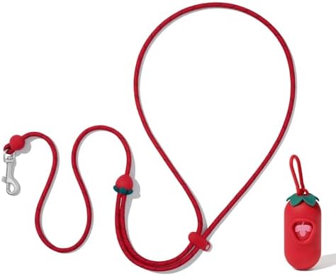 VETRESKA Crossbody Hands Free Dog Leash, 5FT Adjustable Leash (Strawberry) by VETRESKA