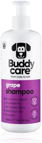 Grape Scented Puppy Shampoo by Buddycare | For Smelly Dogs from 8 Weeks | Aloe Vera & Pro Vitamin B5 (16.90oz) by Unknown