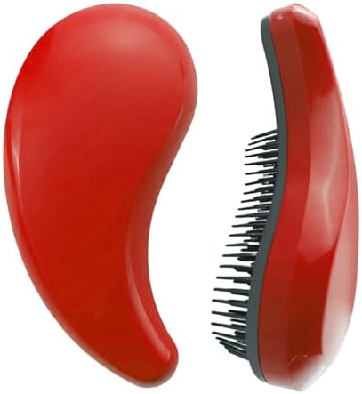 Comma-Shaped Small Dog Brush, Puppy Essentials (Rose Red) by PetJoyHaven
