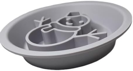 Snowman/Christmas 2-in-1 Silicone Slow Feeder & Licking Mat - BPA Free, Dishwasher Safe, 500ml Capacity, Perfect for Dogs & Cats (Pastel Lavender)