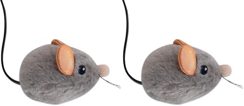 Catstages Squeak Squeak Mouse Cat Toy with Touch-Activated Sound & Catnip,Gray,(Pack of 2) by Catstages