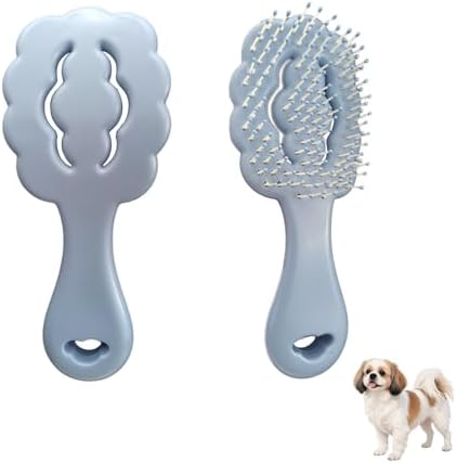 Cloud-Shaped Soft Bristle Small Dog Brush, Puppy Essentials (Blue) by PetJoyHaven