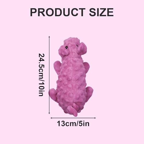 Andiker Dog Squeaky Toys, 10 in/24.5 cm Plush Dogs Toy Soft Dog Chew Toys in Pig Shape for Chewing Biting, Stuffed Puppy Toys with a 9.5 cm Squeaker and Crinkle Paper for All Breed Sizes Dogs (Pink) - Image 2