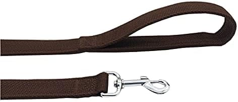 Strong Nylon Dog Leash - 1" x 2 FT to 7 FT Long, 1 Inch Wide for Medium and Large Dogs (Brown)