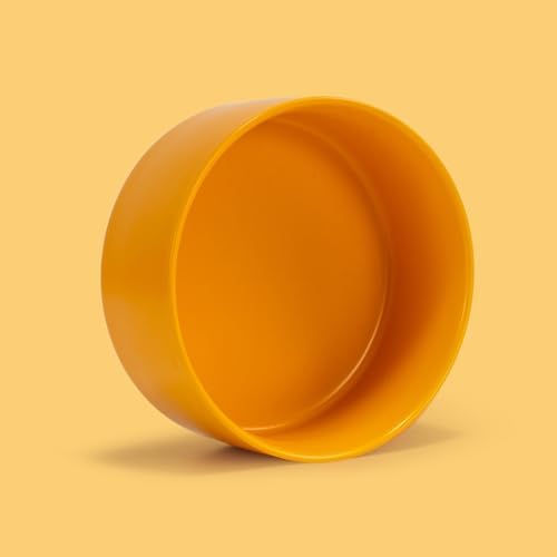 SPUNKYJUNKY 13.5OZ Ceramic Dog and Cat Bowl, Modern Cute Weighted Food Water Bowl for Replacement Yellow (1 Pack) - Image 7