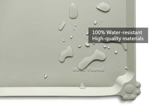 Hoki Found X-Large Silicone Pet Feeding Mats - Non Slip, Waterproof Dog & Cat Food Mats - Placemats for Carpet - Cream Green - Image 3