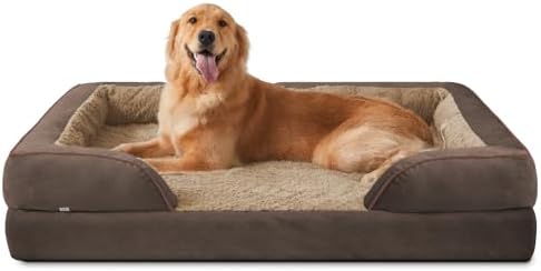 INVENHO Orthopedic Dog Beds Large Sized, XL Egg-Crate Foam Dog Couch with Washable Removable Cover, Waterproof Lining and Nonskid Bottom by INVENHO