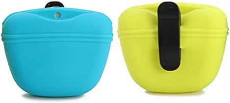 RoyalCare Silicone Dog Treat Pouch-Small Training Bag-Portable Dog Treat Bag for Leash with Magnetic Closure and Waist Clip airtight sealed - 2pieces [US Design Patent] by RoyalCare