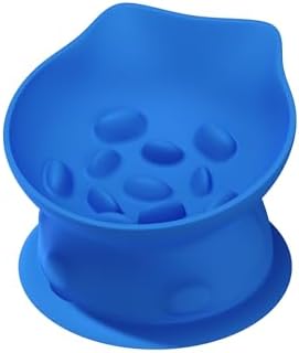 Slow Feed Cat Bowl, Elevated Cat Food Dish with Tilted Design, Dual-Use for Dry and Wet Food, Anti-Vomit, Anti-Choking, Easy to Clean by WINDHUNT
