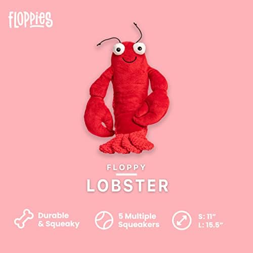 fabdog Floppies Plush Dog Toy - Cute & Durable Squeaky Dog Toys - Best Squeak Toy for Puppies and All Breeds | Ideal Pet Gift| Large Lobster - Image 2