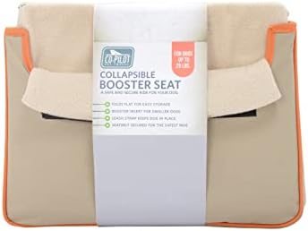 Precious Tails Collapsible Pet Booster Car Seat Box with Plush Fleece Cover, Cushion Insert and Foam Padded Panel - Foldable Carseat for Small Pet Dogs and Puppies Under 20 lbs, Khaki - Image 5