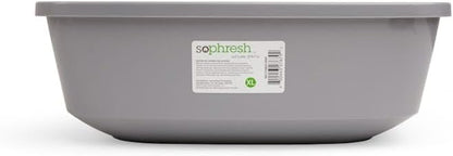 So Phresh Open Cat Litter Box Grey X-Large 22.4" L X 16.9" W X 4.3" H