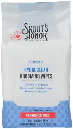 SKOUT'S HONOR HydroClear Grooming Wipes for Dogs and Cats, 100 Count by SKOUTSHONOR