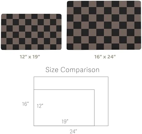 Checkered Dog Feeding Mat, Absorbent Mats for Dog Food and Water Bowl, Dispenser, Aesthetic Checkerboard Pet Placemat for Dogs, Cats, Puppy Accessories Brown Khaki Black - Image 7