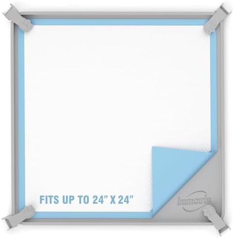 IMMCUTE Pee Pad Holder, Fits 24"×24" Training Pads — High Edges Stop Leaks by IMMCUTE