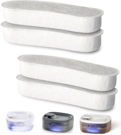 Dog Fountains by WOPET, 4 Pcs Pet Water Fountain Filters for W600 Dog Fountain, Large Water Fountain Filter Replacement by WOPET