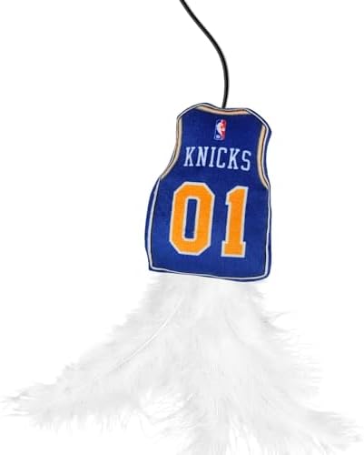 NBA NEW YORK Knicks Team Jersey Wand with CAT NIP, Cat Toy Jersey Shaped Plush Teaser Toy for Cats & Kittens - Interactive Pet Toy for Play & Exercise - Image 2
