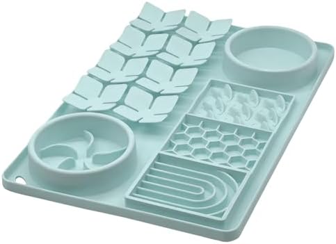 Slow Feeder Bowl, Silicone Lick Mat with Suction Cups for Dog Cat, Snuffle Mat for Pet Smell Training, Puzzle Toys for Bored Puppy,Interactive Sniff Mat for Slow Eating & Keep Busy, Mint Green by Unknown