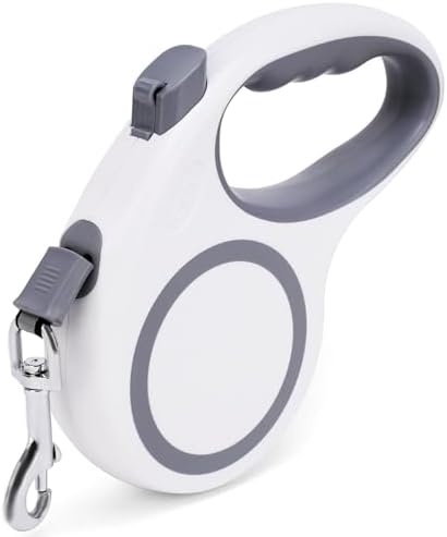 Retractable Dog Leash, 16 FT Retractable Leash for Dogs 0-55 lbs, Strong Nylon Tape No Tangle, One-Handed Brake, Pause, Lock, Perfect for Medium Large Dogs, White - Image 6