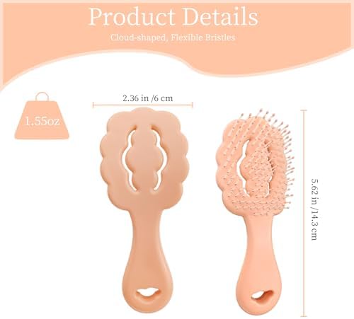 Cloud-Shaped Soft Bristle Small Dog Brush, Puppy Essentials (Pink) - Image 2
