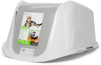 So Phresh Jumbo Enclosed Cat Litter Box Grey 23.4" L X 19.3" W X 18.5" H