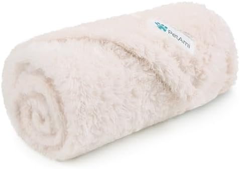PetAmi Soft Plush Sherpa Dog Blanket for Pet Cat, Small 24x32, Beige by PetAmi