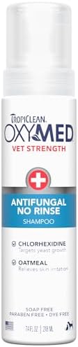 TropiClean OxyMed Dry Shampoo for Dogs, No Rinse Waterless Shampoo, 7.4oz by TropiClean