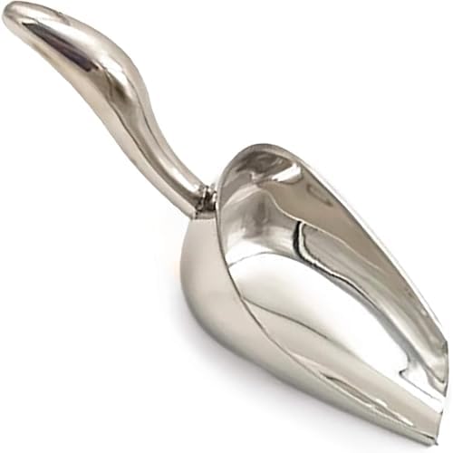 SunGrow Large Cat Litter and Food Scoop, Life Transforming 2-in-1 Scooper, Reduces Hand Fatigue, Saves Clear Litter, Makes Scooping Faster and Easier (Silver, Small) by SunGrow