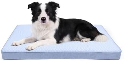 Cooling Dog Bed for Large Dogs, Orthopedic Memory Foam Pet Bed for Crate with Removable Washable Cover,Ideal for Arthritic Dogs (Cooling Fabric, Large-35"x 22" x 3") - Image 5