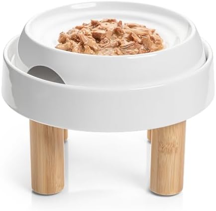CatGuru Food Table for Cat Bowls, Elevated Feeding Station for Cat Food Bowl, Raised Stand for Food and Water Bowls, Pet Feeder for Indoor Cats, Stress Free Stand for Pet Dishes (Marshmallow, High) - Image 4