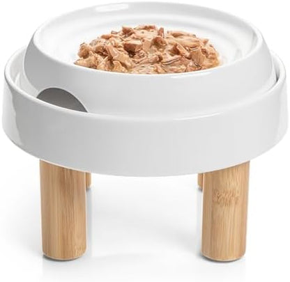 CatGuru Food Table for Cat Bowls, Elevated Feeding Station for Cat Food Bowl, Raised Stand for Food and Water Bowls, Pet Feeder for Indoor Cats, Stress Free Stand for Pet Dishes (Marshmallow, High) - Image 4