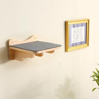 SHENGOCASE 9.8" x 9.8" Solid Wood Wall Mounted Large Cat Steps, Furniture, Shelves, Stairs, Perch - Image 4