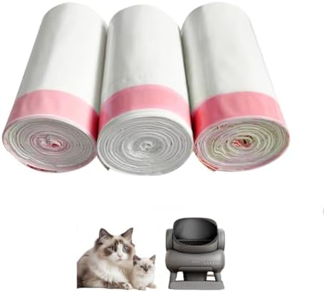 Cat Litter Box Liners – 60-Count Cat Litter Bags for Automatic Litter Boxes, Compatible with L-Robot 4, Neakasa M1, ZeaCotioSelf-cleaning Litter Liners 27.17 * 15.75in by KOOYORK_US