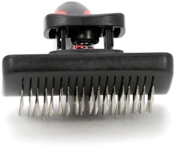 Jeffers Pet Self-Cleaning Slicker Brush for Dogs & Cats – Self Cleaning Button, Removes Tangles & Loose Hair, Non Slip Handle for Easy Grooming, Go To Gift for Pet Owners – Black, Red - Small - Image 3
