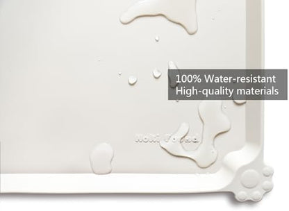 Hoki Found Silicone Pet Food Tray - High-Lips Dog Cat Bowl Mats - Waterproof Dog Cat Food Mats - Colors: Cream Brown - Image 3