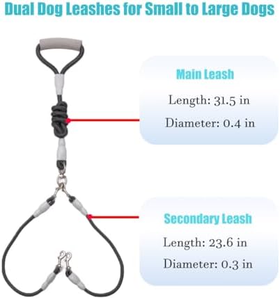 JiangYanus Double Dog Leash for Two Dogs Walking, No Tangle Dual Dog Leash - Image 7