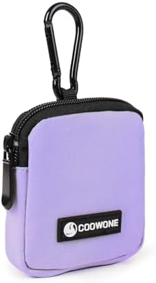 Dog Treat Pouch Pocket Sized Pet Puppy Training Pouch for Dog Training Behavior Aids, Waterproof Nylon Fabric Dog Poop Bag Holder, Hands Free Dog Walking Bag with Metal Carabiner (Violet) by COOWONE
