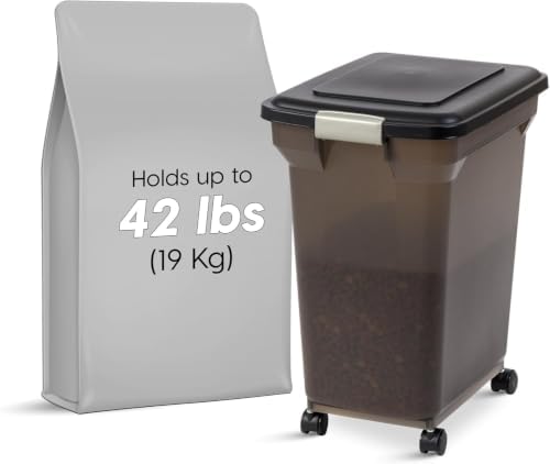 IRIS USA Dog Food Storage Container, Up to 42 lbs, Smoke, Made in USA - Image 4