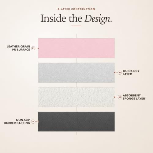 Scalloped Dog Feeding Mat, Coral Pink 17" X 22” - Image 4