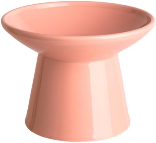 Ceramic Elevated Cat Food Bowls,6.2" Wide,1-Pack,Pink by KITCHENLESTARaddsmorebeautifulcolourstoyourlife