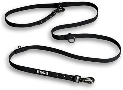 Fenrir - Dog Training Leash - Heavy Duty Dog - Double Ended Carabiner - Long Dog Lead - Non-Slip Lead Waterproof Gear for Large & Small Dogs Puppy - 2.1m (Black) by Fenrir