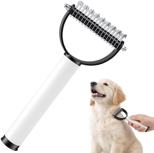 Double Sided Dematting Comb for Cats & Dogs, Deshedding Grooming Tool, Gentle Mat Remover Detangler for Long Thick Haired Pets, Shedding & Detangling Brush by Unknown